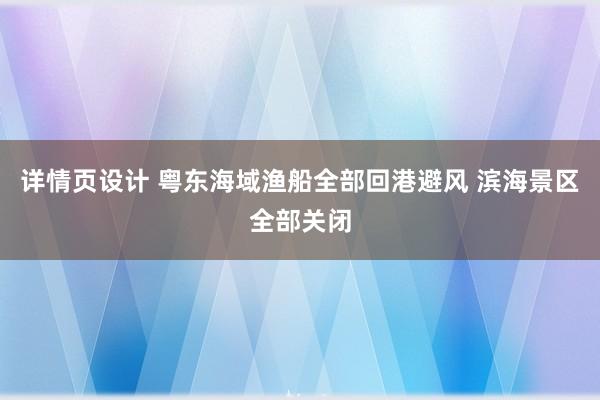 详情页设计 粤东海域渔船全部回港避风 滨海景区全部关闭