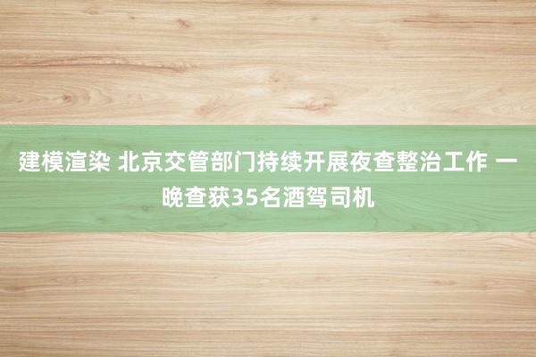 建模渲染 北京交管部门持续开展夜查整治工作 一晚查获35名酒驾司机